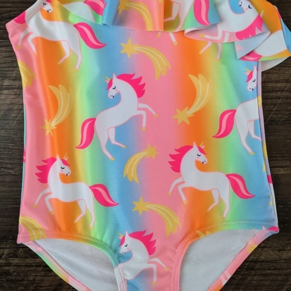 NWT H&M Unicorn Ruffle Swimsuit